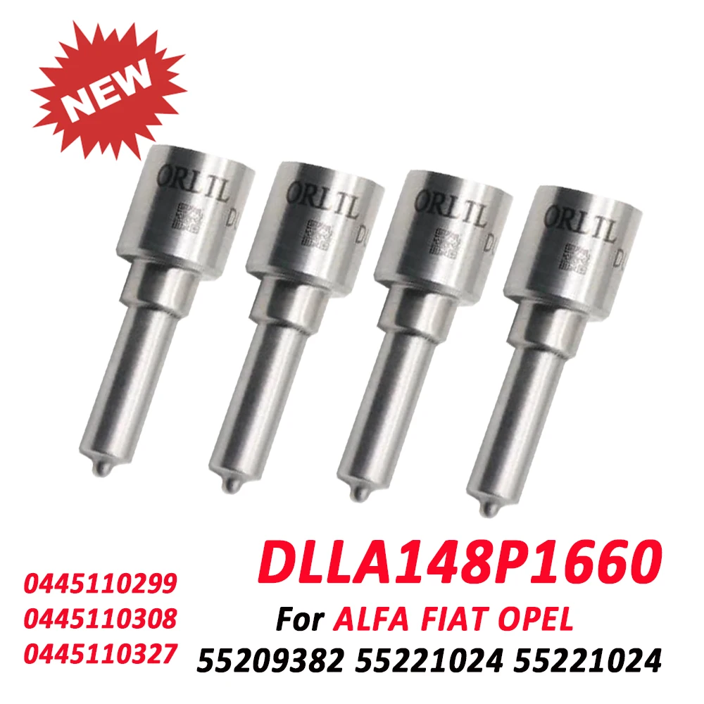 

4PCS For Fiat 0445110299 0445110308 DLLA148P1660 Atomizer DLLA 148P 1660 OEM 0433172019 Diesel Injector Nozzle Common Rail