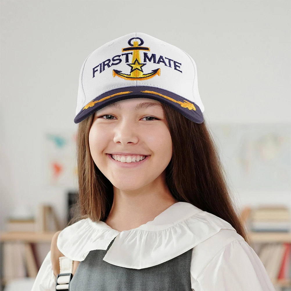 

2pcs White Navy Marine Caps For Kids Adults Costume Accessories Bachelor Parties Adjustable Sun Protection Lightweight Cotton