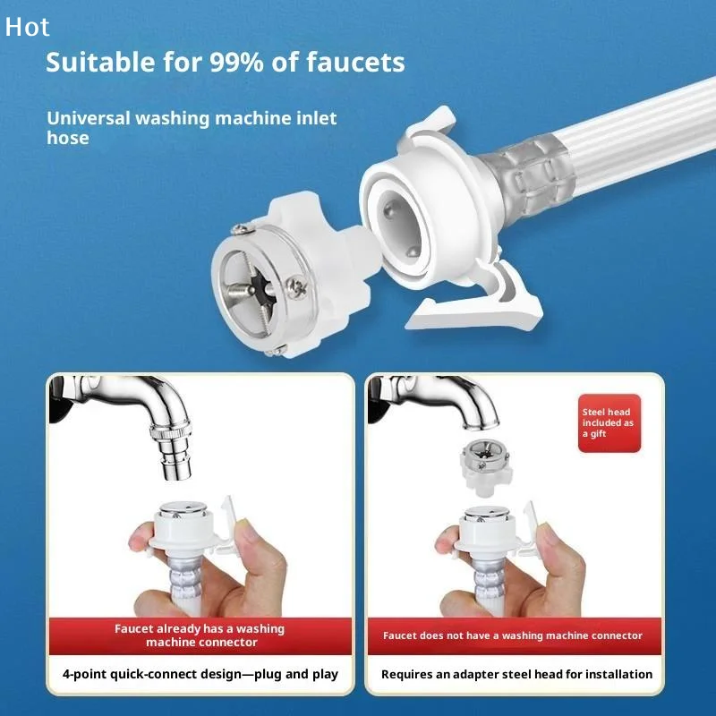 Extend The Inlet Pipe With A Longer Extension Pipe5M Automatic Washing Machine Water Inlet Pipe Optional Hose Extension Tub