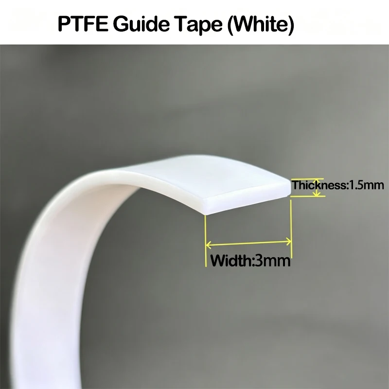 PTFE Guide Tape (White) 5/6/8/10/12/15/20mm x 1.5/2/2.5/3/4mm, Guide Strip, Support Ring, Used For Hydraulic Cylinder,Piston