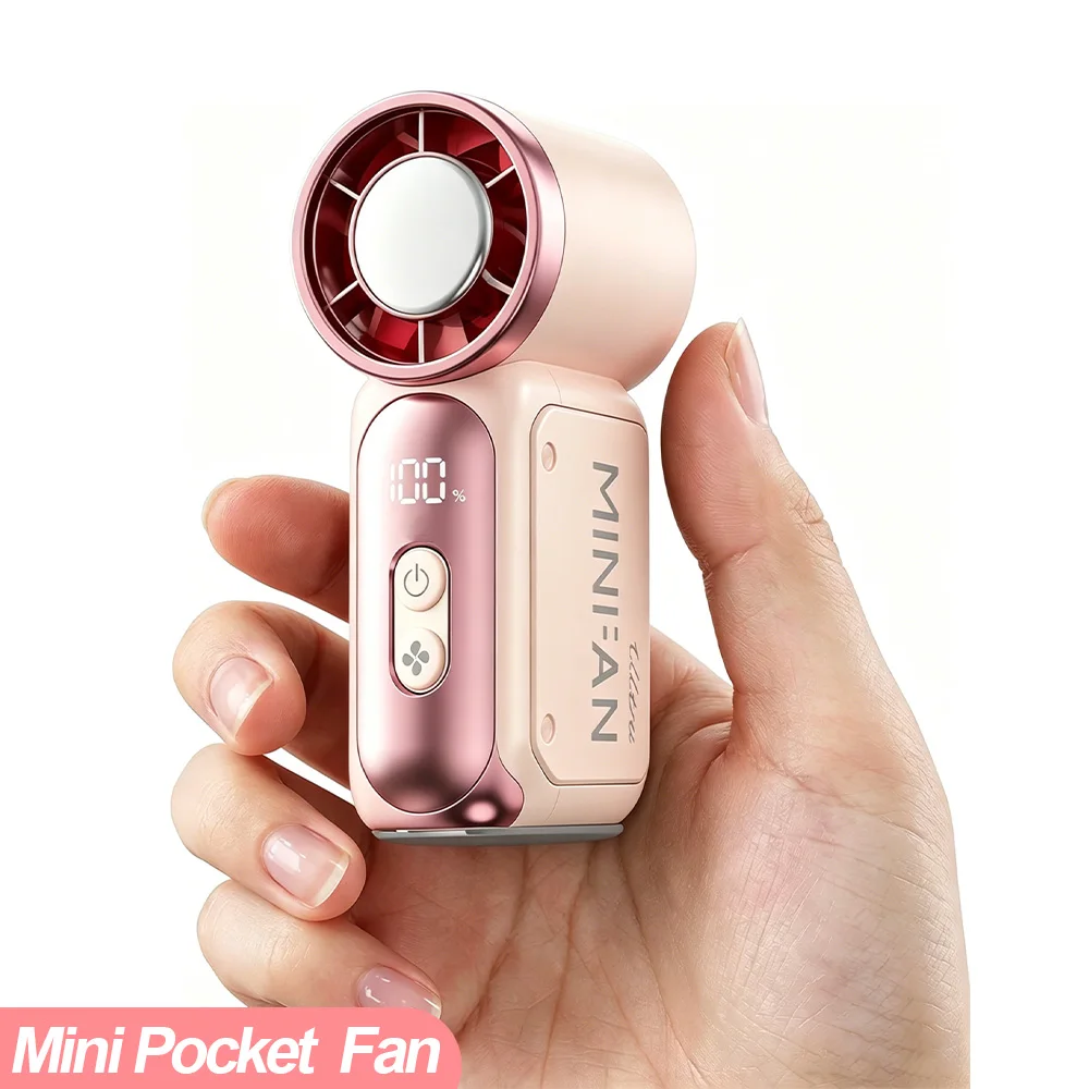 

Portable Mini Handheld Turbo Fan 100 Wind Speed with LED Display, 3600mAh Rechargeable Cooling Fan for Outdoor Cooling,Desk Fan