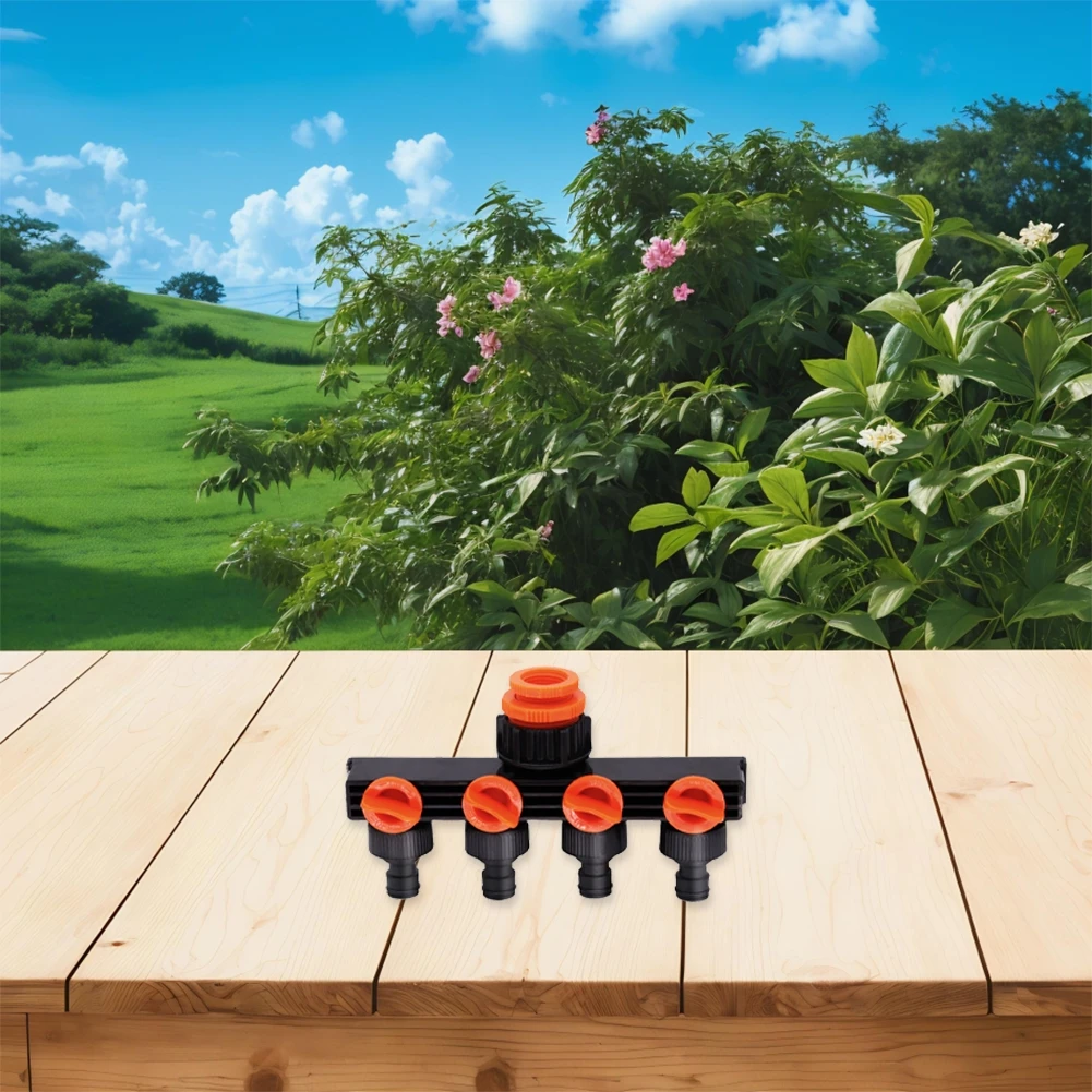 Water Flow Adapter 4-way Hose Splitter As Picture Individual Flow Control Quick Connect Compatible Rotating Valve Joint