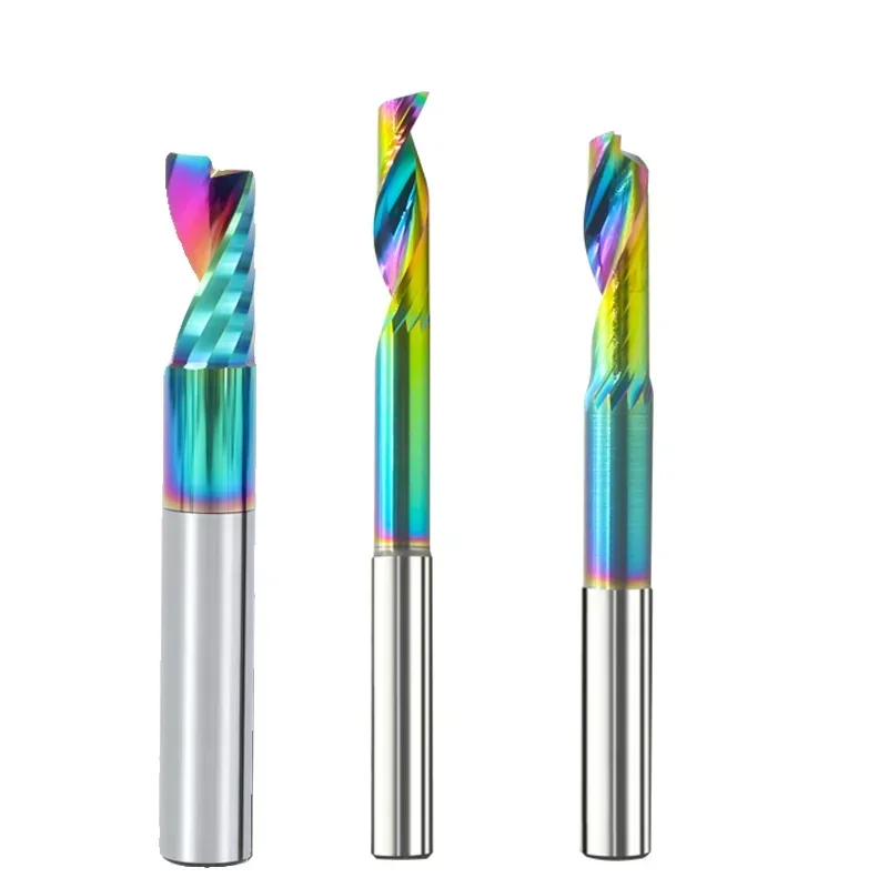 アルミニウム用CNCフライス,シングルフルート,ソリッドタングステン,超硬合金,dlcコーティング,3.175, 4mm, 6mm, 8mm, 1個