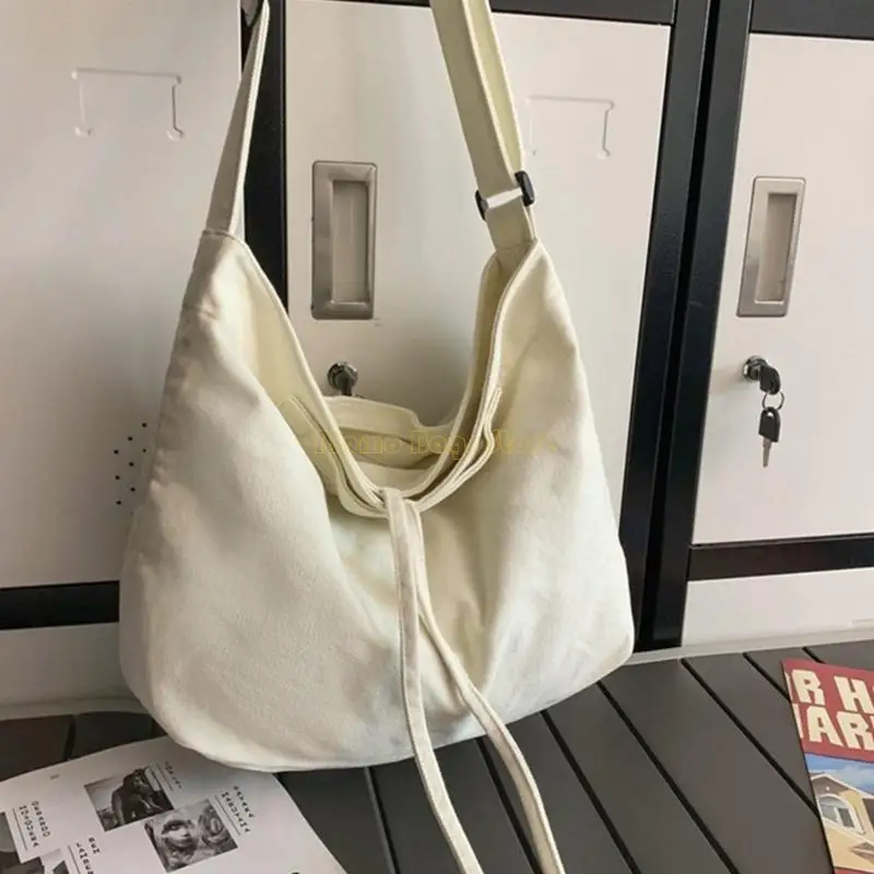 X90D حقيبة ساعي المرأة بلون حقيبة قماش قنب النمط الياباني حقائب عادية الموضة #1