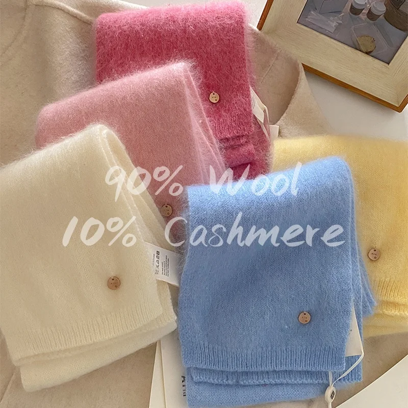 

Кашемировый шарф, зимний теплый вязаный маленький женский шарф, корейские стили, шарфы, шерстяные шали, женские мягкие накидки, шейный платок