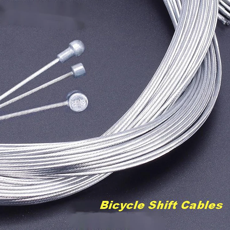 Cables plateados para cambio de marchas de bicicleta de montaña, Cable de desviador interno de acero inoxidable, 1 unidad