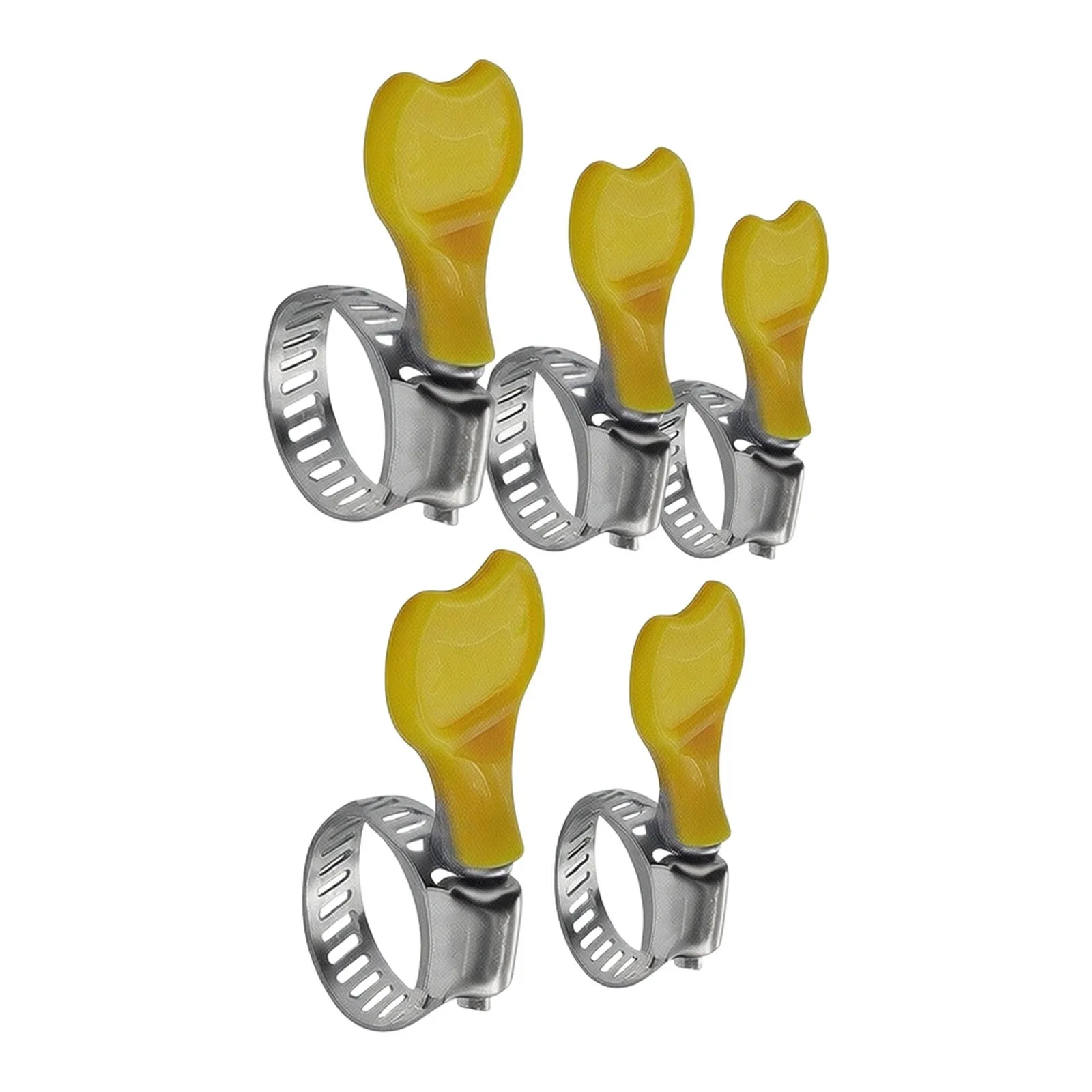 for durable Hose Clamp Pipe Clip Handle Hand Wriggle Stainless Steel Yellow 10-38mm Adjustable   for durable Hose
