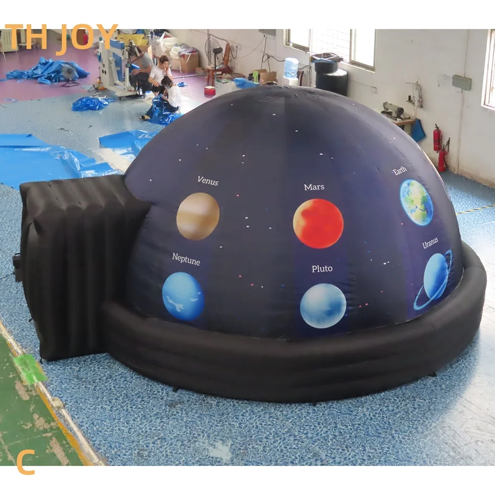 Envío aéreo rápido a puerta, tienda de campaña inflable con cúpula de planetario de proyección profesional, tienda de planetario inflable para educación escolar
