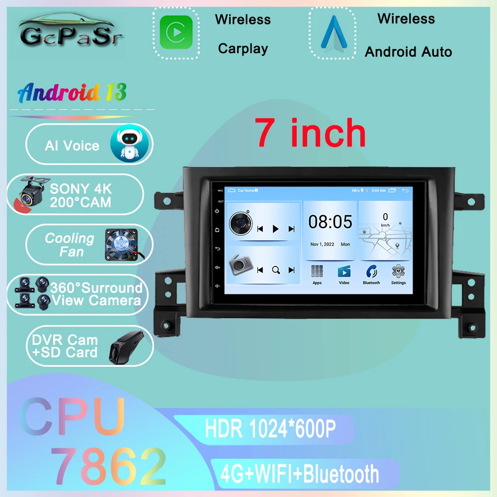 

Car Auto Radio For Suzuki Grand Vitara 3 2005 - 2015 Android GPS Navigation Multimedia Player 5G WIFI 360 Camera No 2din DVD Cam