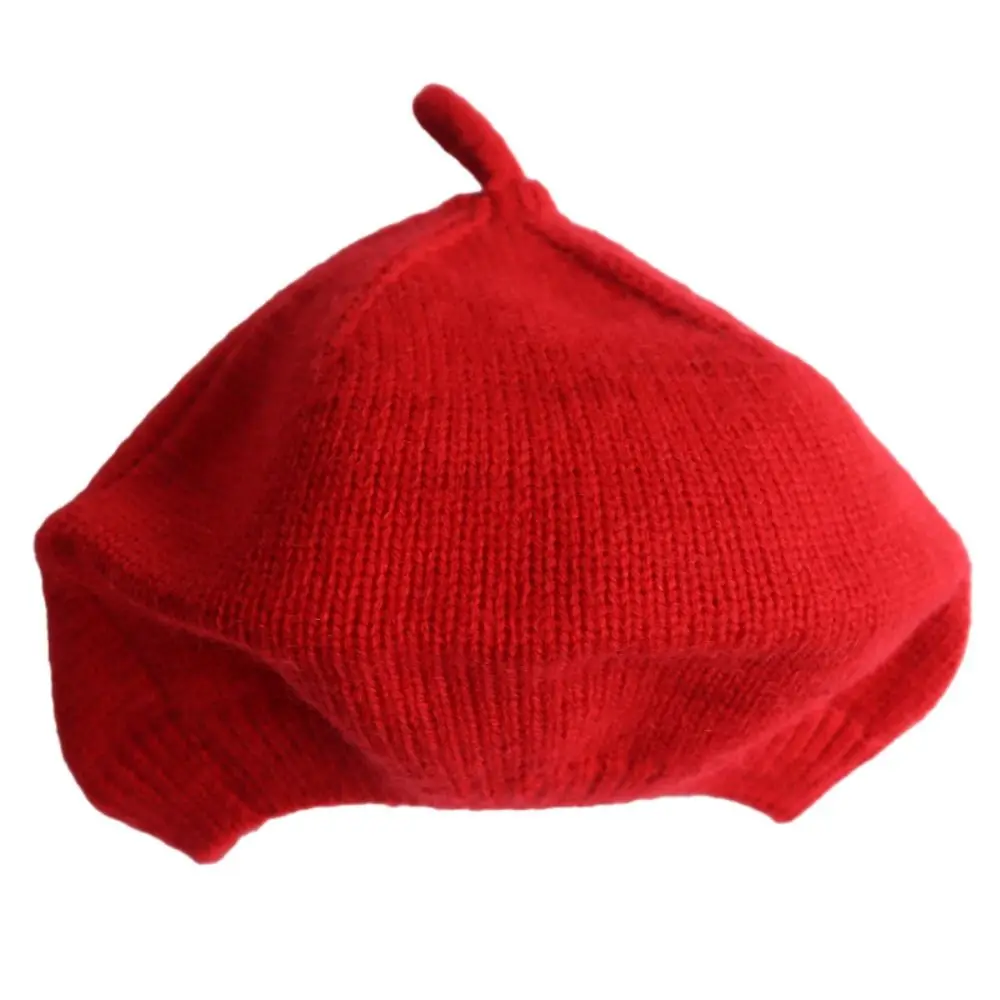 

Корейские вязаные береты для художников, однотонные береты-шапки, разноцветные шапки-принцессы, осенне-зимние