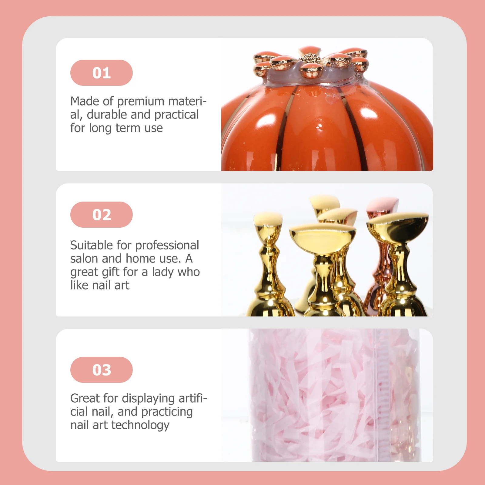 

1 set Pumpkin Base Chess Piece Holder Durable Nail Art Practice Stand For Display Rack Nail Art Tool