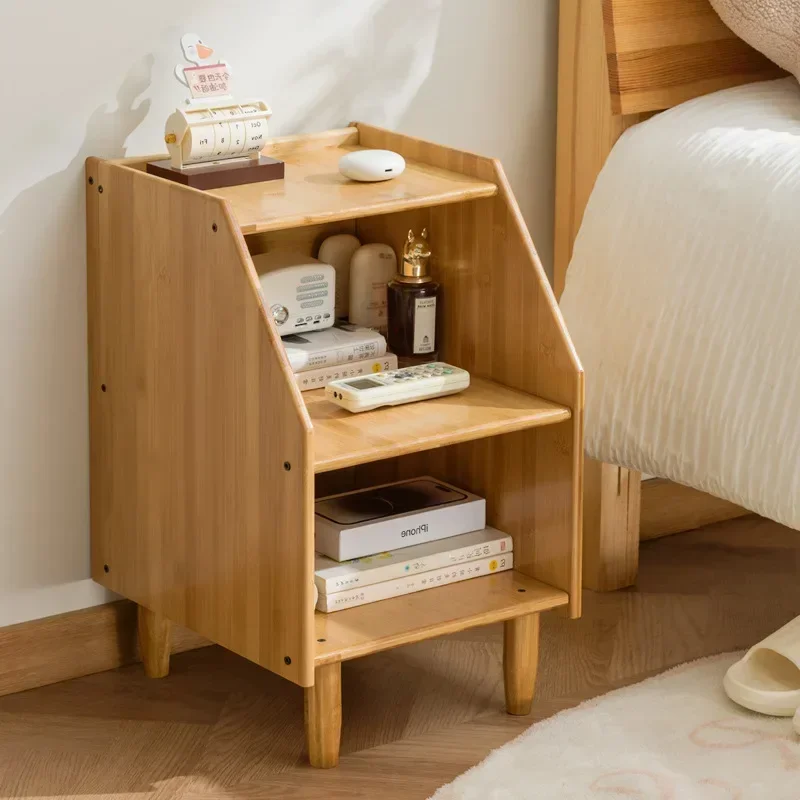 Multi-functional Medieval solid wood bedside table Simple modern bedside bedroom Mini new Chinese log Small storage locker
