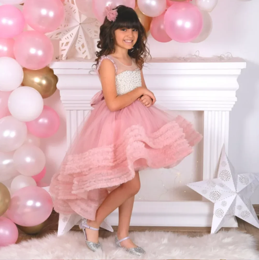 

Flower Girl Dresses Sleeveless Little Princess Birthday Party First Holy Communion Pageant Dress