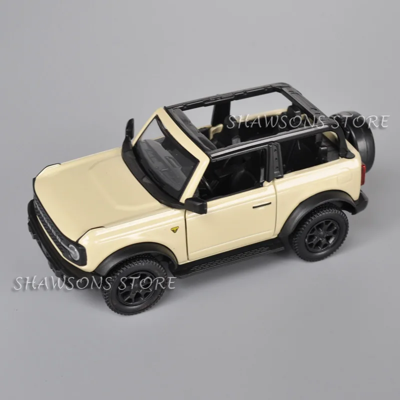 1:36 Diecast Metal Model Car Toys Ford Bronco Off-Road SUV No Roof Pull Back Miniature Replica