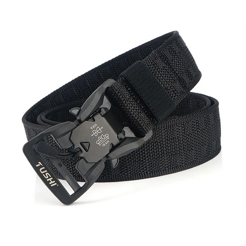 Mens Belts Tactical Quick Release Belt Fashion Nylon Elastic Belt Outdoor Hunting Hiking Tools