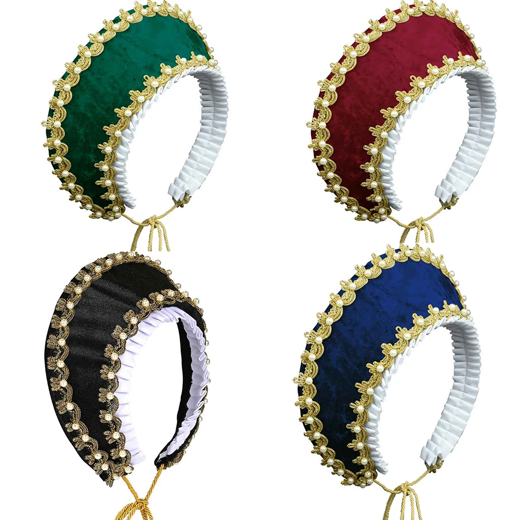 

New Arrival Tudor Elizabeth Queen Velvet Headgear Medieval Renaissance Royal Velvet French Hood Hat
