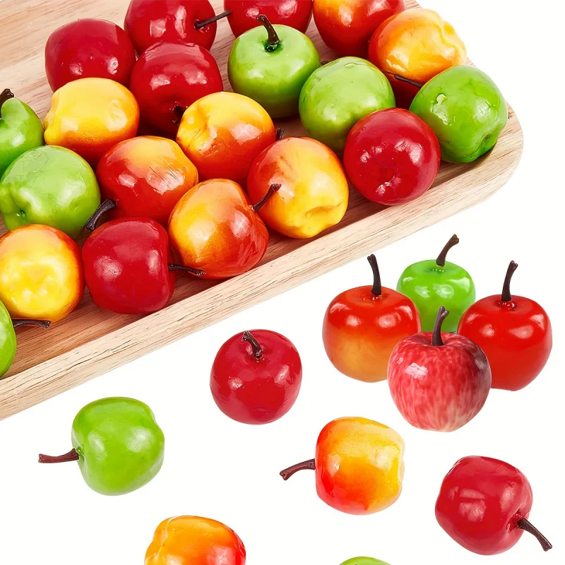 6pcs Mixed Artificial Foam Apples | Ideal for Kitchen Photography Props, Party and Wedding Decorations