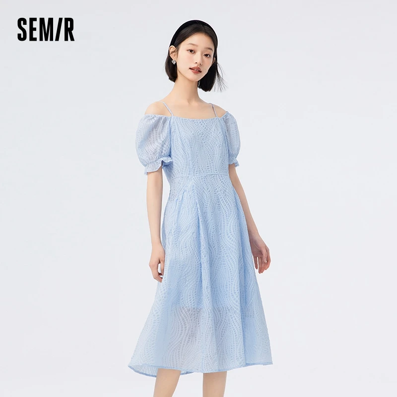 

Semir Dress Women Sling Bubble Sleeve Gentle 2023 Summer New Off Shoulder First Love Dress