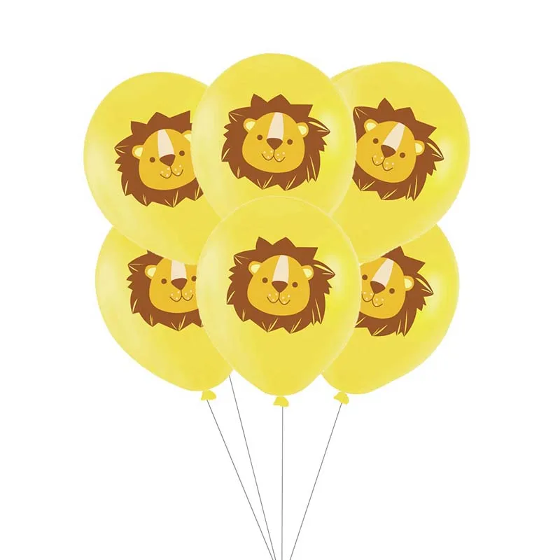 5 Stück Dschungeltier-Luftballons Löwen Tiger Giraffen Safari-Tier Latex-Ballons für Geburtstag Babyparty Hochzeit Partydekoration – Detail 3