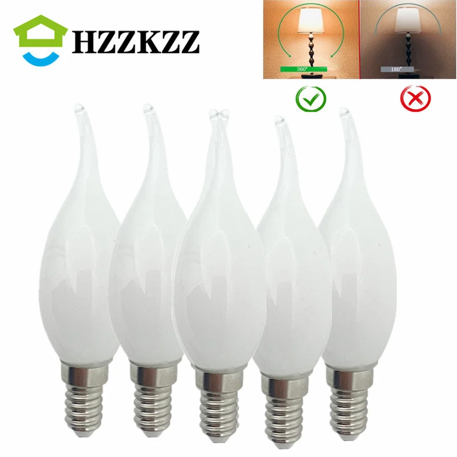 

6PCS C35 7W Retro LED Candle Filament Bulb C35 Frosted Light Bulb E27 E14 Dimmable Edison Screw Light Lamp Chandelier Warm White