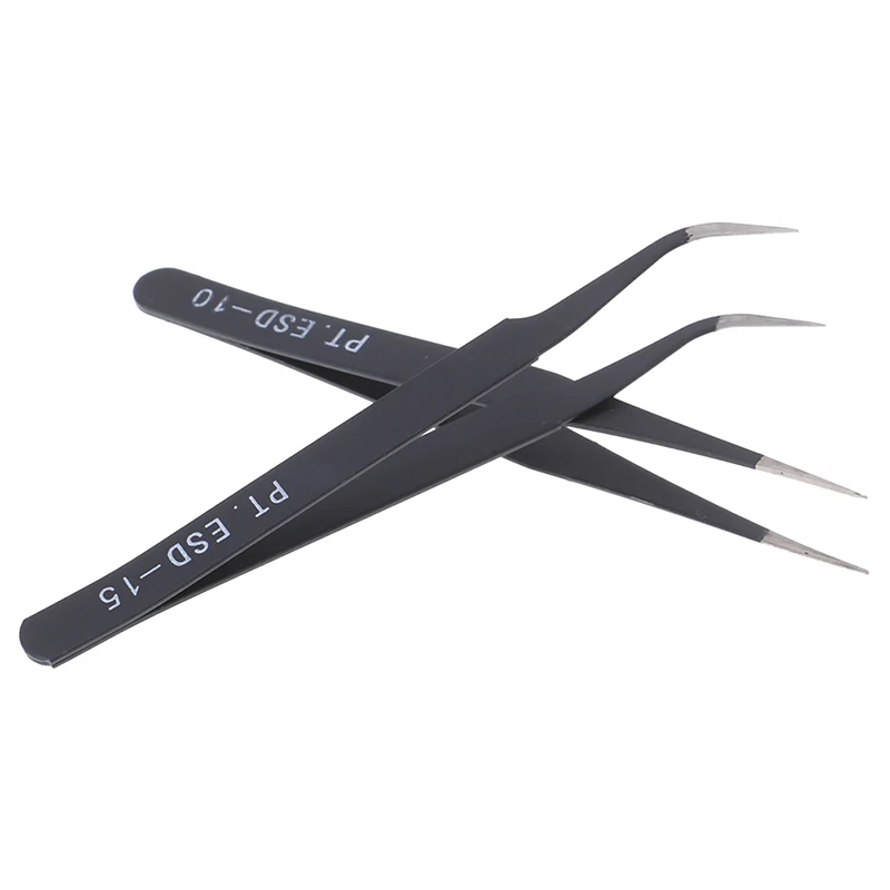 Hot Micro Rvs Punt Gebogen Rechte Pincet Fine Tip