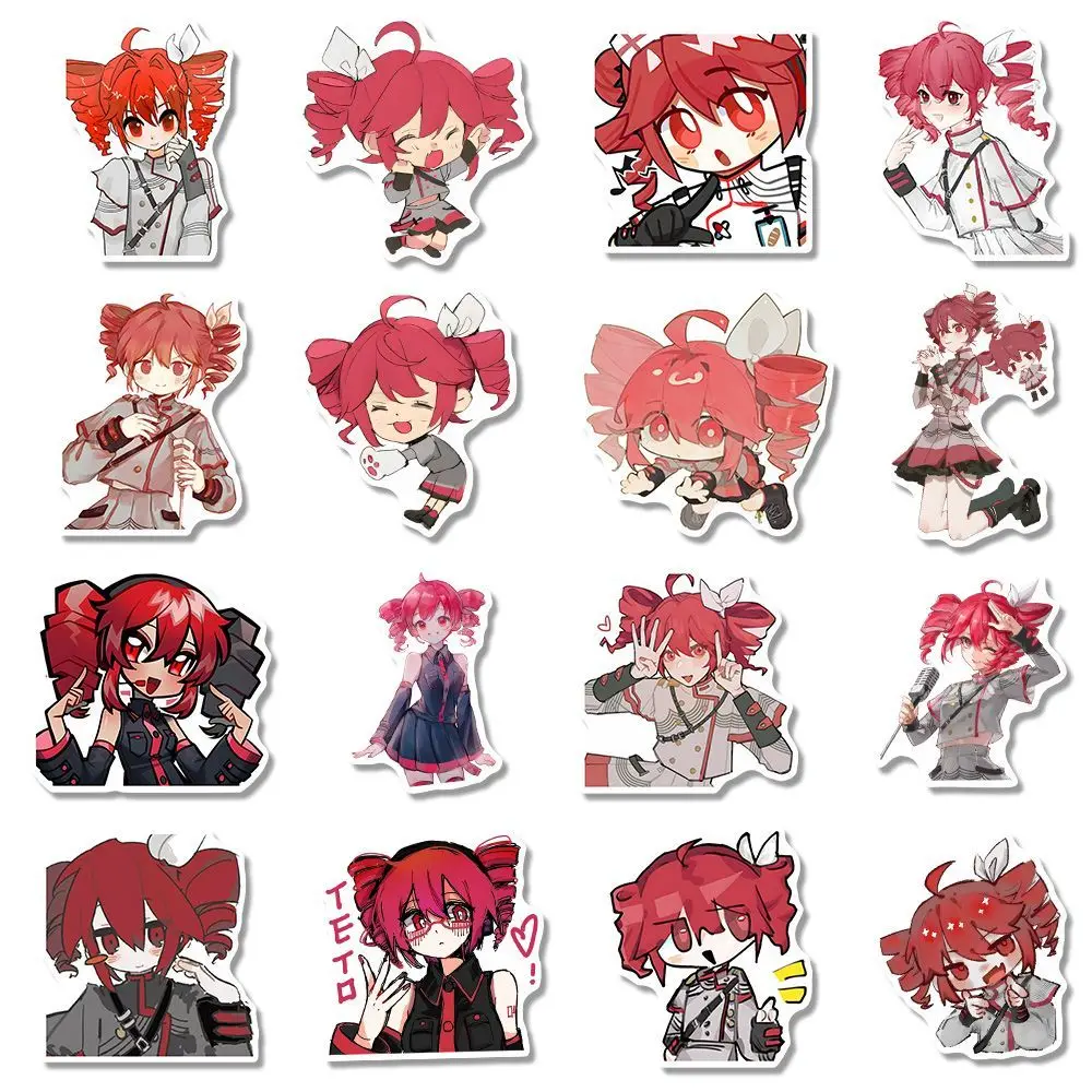 64PCS Kasane Teto Anime Stickers Cartoon Graffiti decalcomanie casco Skateboard Laptop moto Sticker Decor