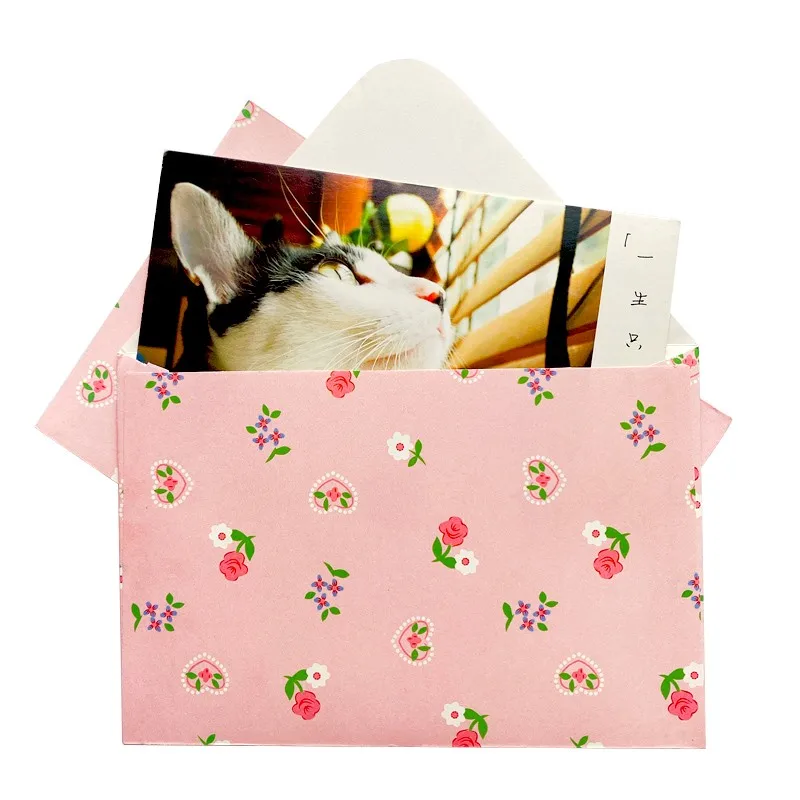 10pcs/lot Pink Romantic Floral Envelope Girl student stationery Window Envelope gift DIY handmade 16*11cm