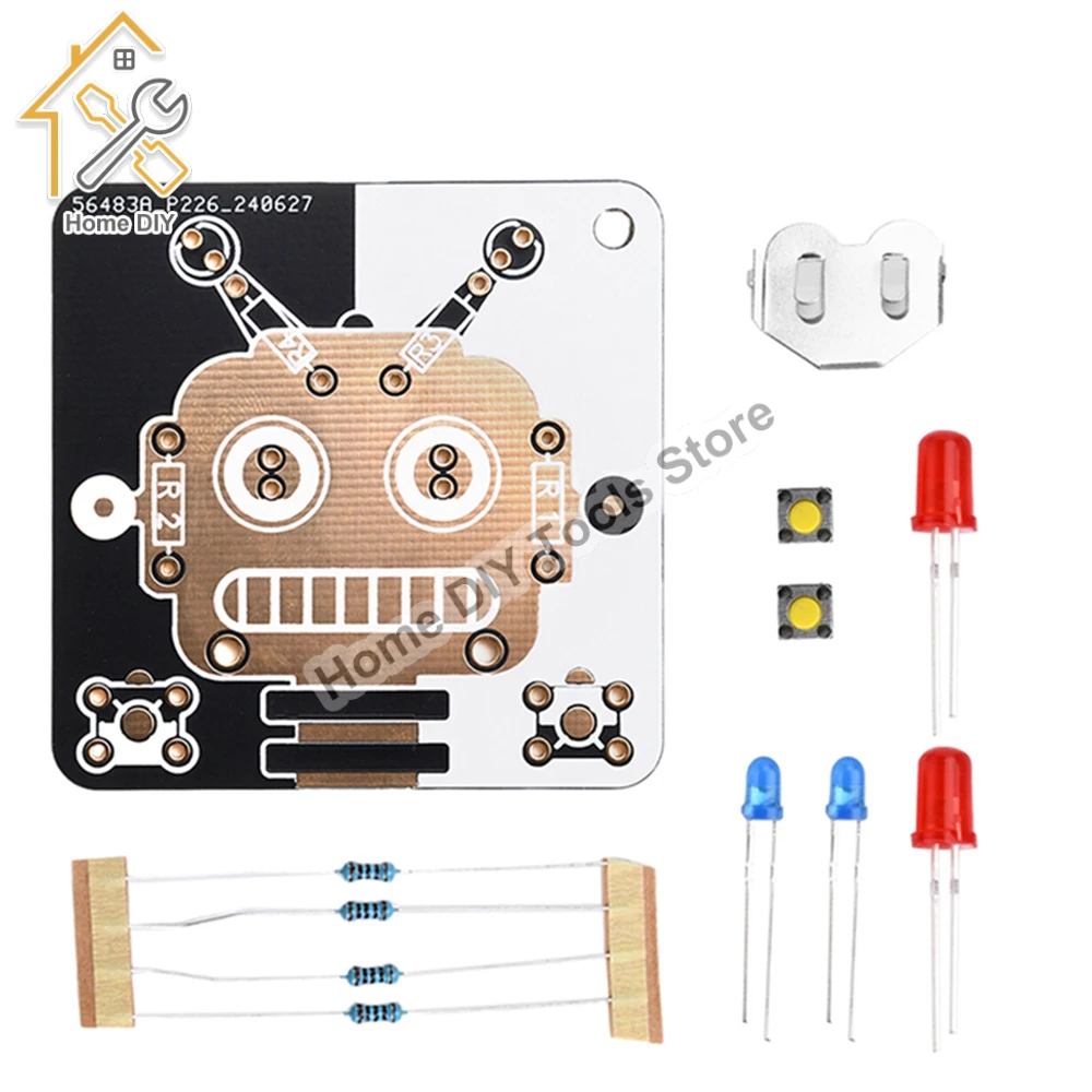 

LED Robot Electronics Circuit Board Solder Kit Beginner Learning Welding Module Fun DIY Kit Emitting Tube Module