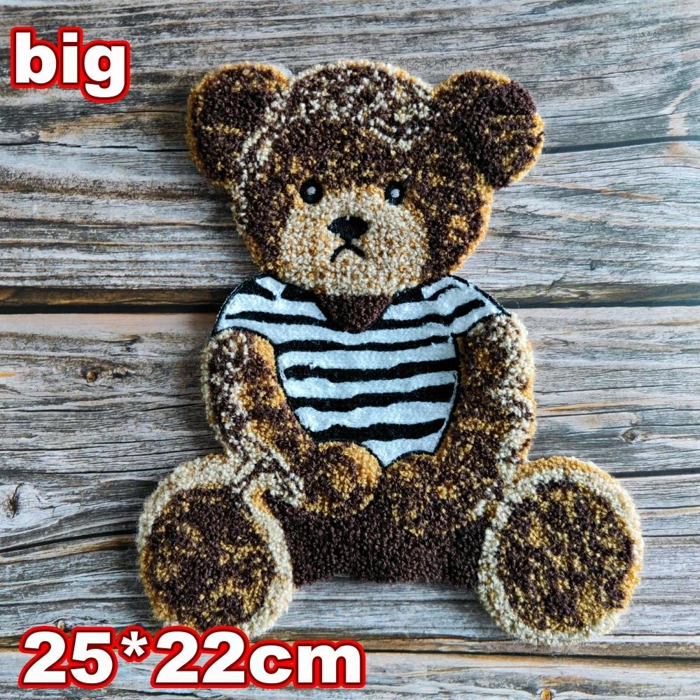 embroidery chenille letter bear patch,embroidered animal cartoon patches for coats bears badges cute girls appliques A211241