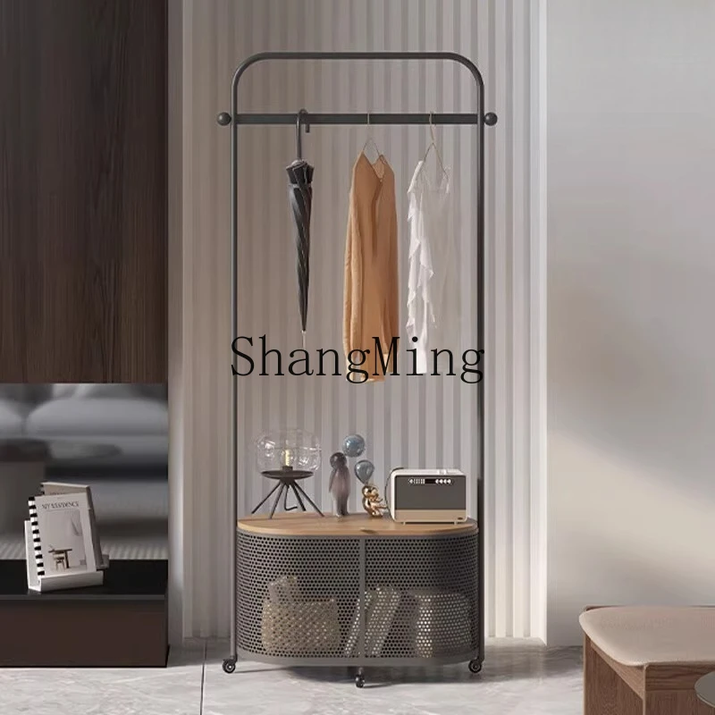 

CL light luxury coat rack with wheels removable floor-to-ceiling household hanger bedside storage