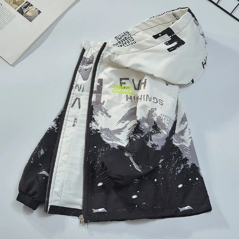 4-14 Jahre Frühling Herbst Jungen Jacke Mit Kapuze Zipper Mode Wasserdichte Kinder Oberbekleidung Geburtstag Geschenke Teenager Kinder Kleidung