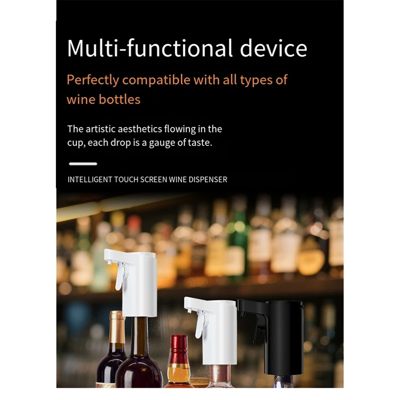 Electric Bottle Pump Dispenser Touchless Automatic Beverage Pourer for Whisky, Alcoholic Drinks &More,USB Rechargeable B-A57M