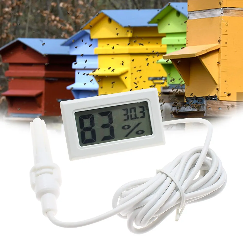 Digital Beehive Hygrothermograph with Sensor Hygrometer Thermometer Beekeeping Bee Hive Tool Langstroth Dadant Beehive Equipment