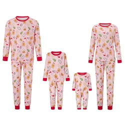 Family Matching Christmas Pajama Set Christmas Tree Print Long Sleeve Tops Elastic Waist Pants for Fall Winter