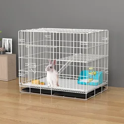 70x50x60cm Folding Metal Wire Rabbit Cage 2 Layer Small Pet Habitat Playpen Guinea Pigs Bunny Hamster Cage with Tray