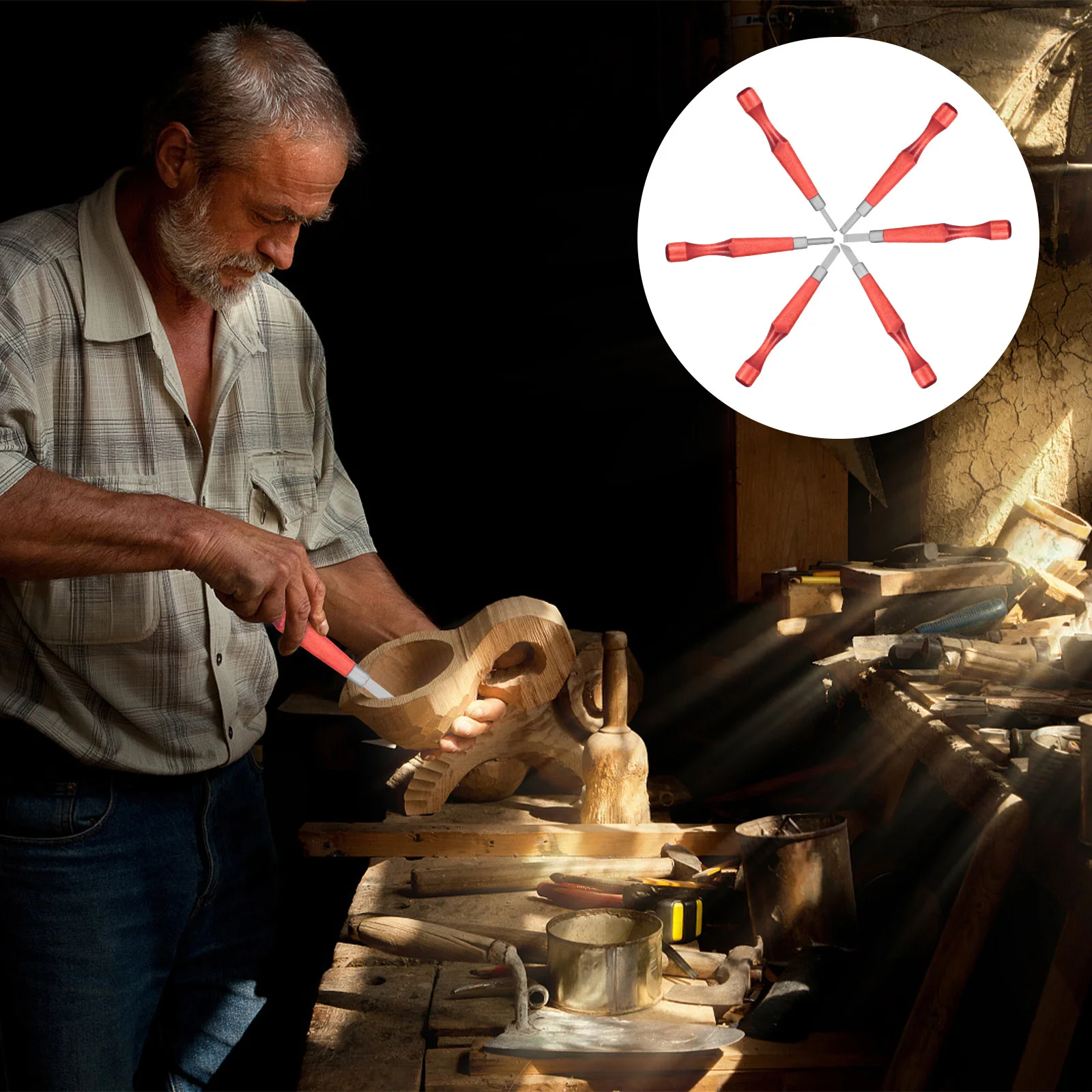 

6pcs Wood Carving Tools Set Hand Carving Knives For Woodworking Engraving Diy Craft Carpenter Tools Cutters