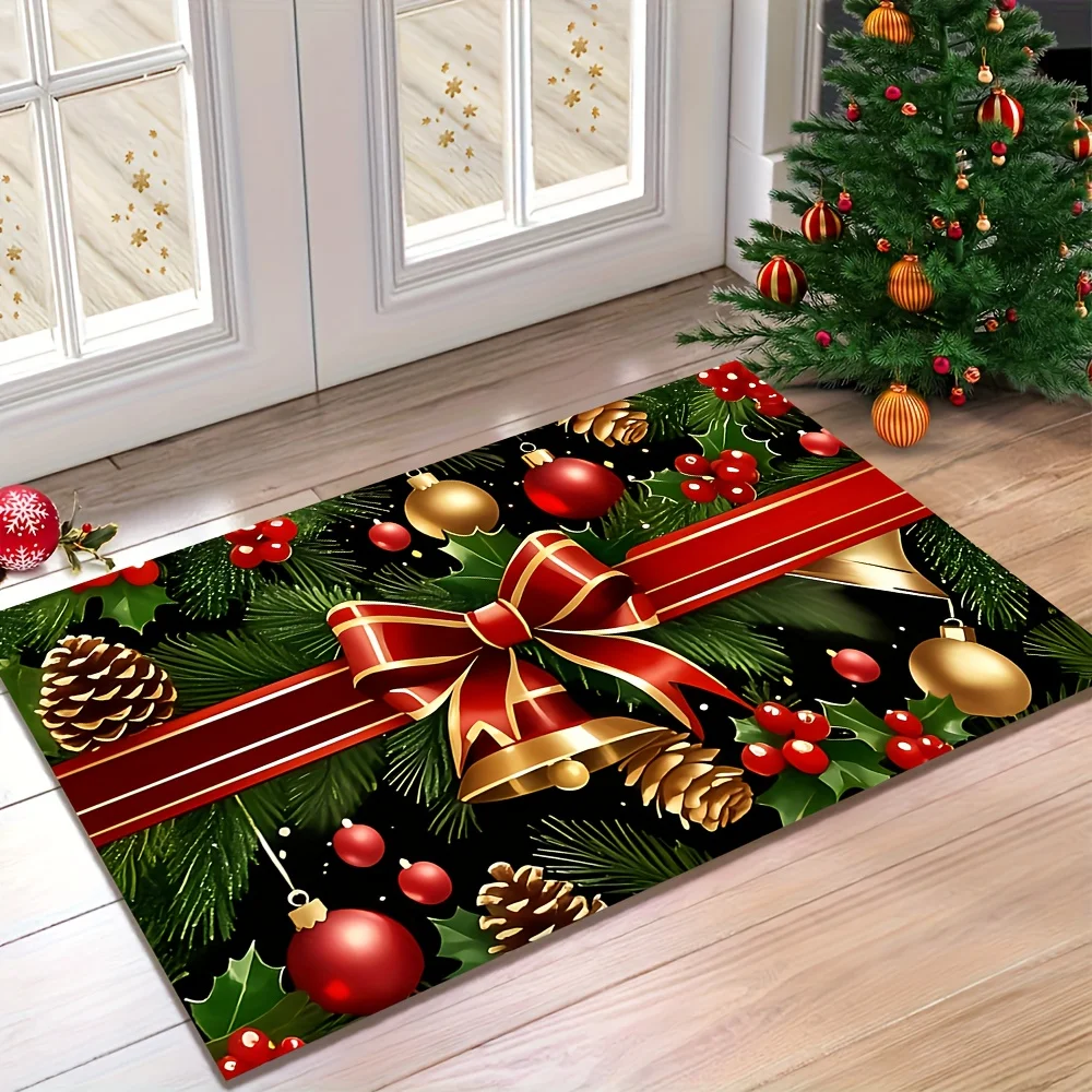 1pc Christmas Decoration Pattern Printed Door Mat for Bedroom And Living Room, Festive Atmosphere Enhancer