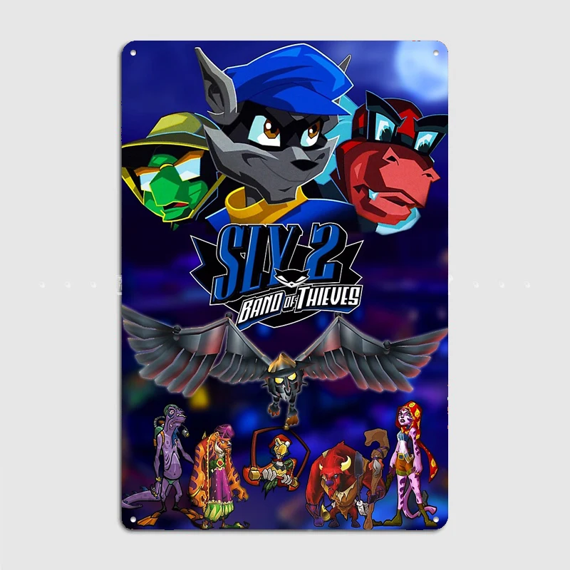 Sly 2 Band of Thieves Klaww Gang Poster Metal Sign Bedroom Indoor Outdoor Home Decor Bar Custom Posters Wall Room Decorations