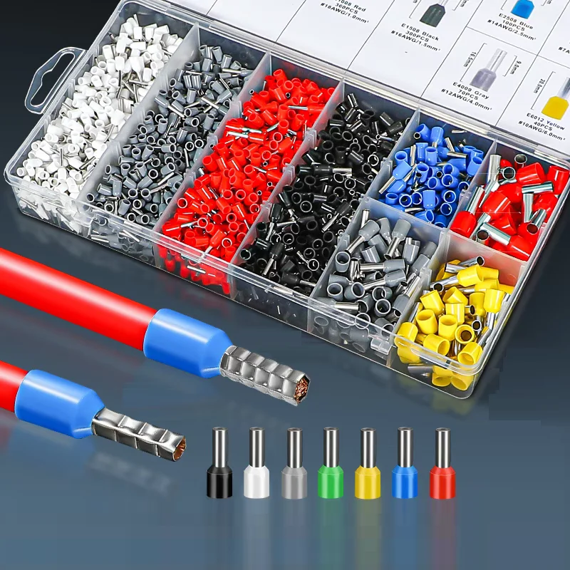 200-2000 pcs Durable Wire Connect Insulated Connector Crimp Terminator Cold Pressed Insulated Termina