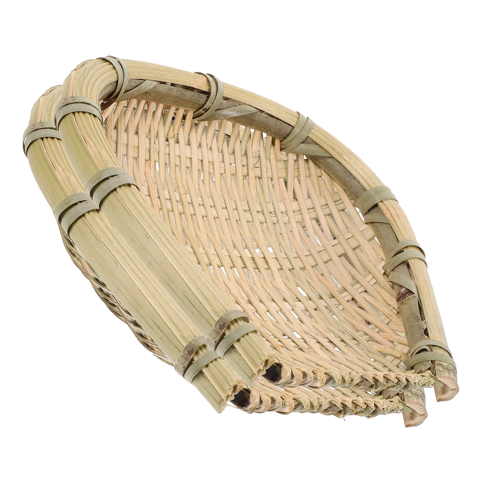 

2Pcs Bamboo Simulated Woven Baskets Stackable Multipurpose Vegetable Fruit Drainage Storage Basket Kitchen Organizer Tray