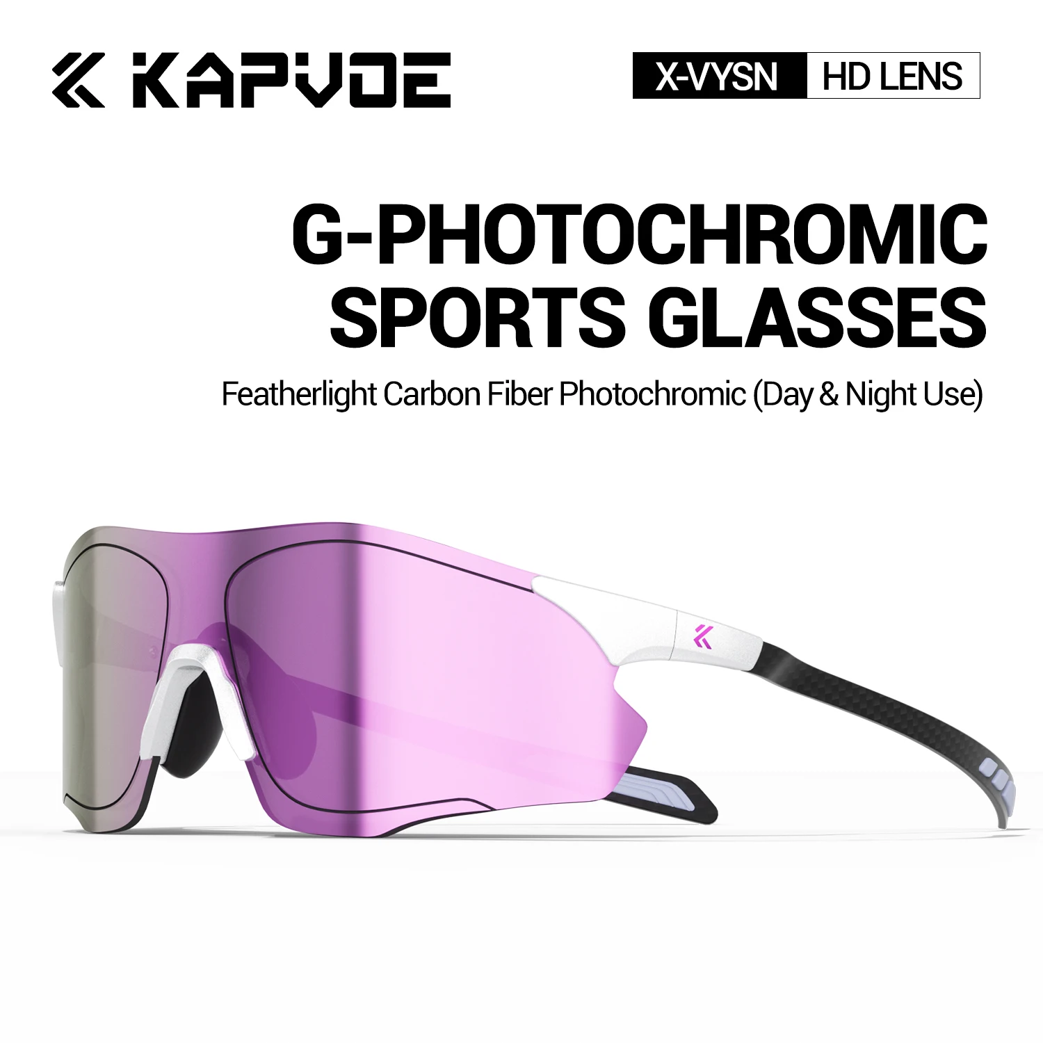 

KAPVOE Lightweight Trail Running Glasses UV400 Outdoor Sports Photochromic Sunglasses Bicycle MTB Bike Cycling Camping Equipment