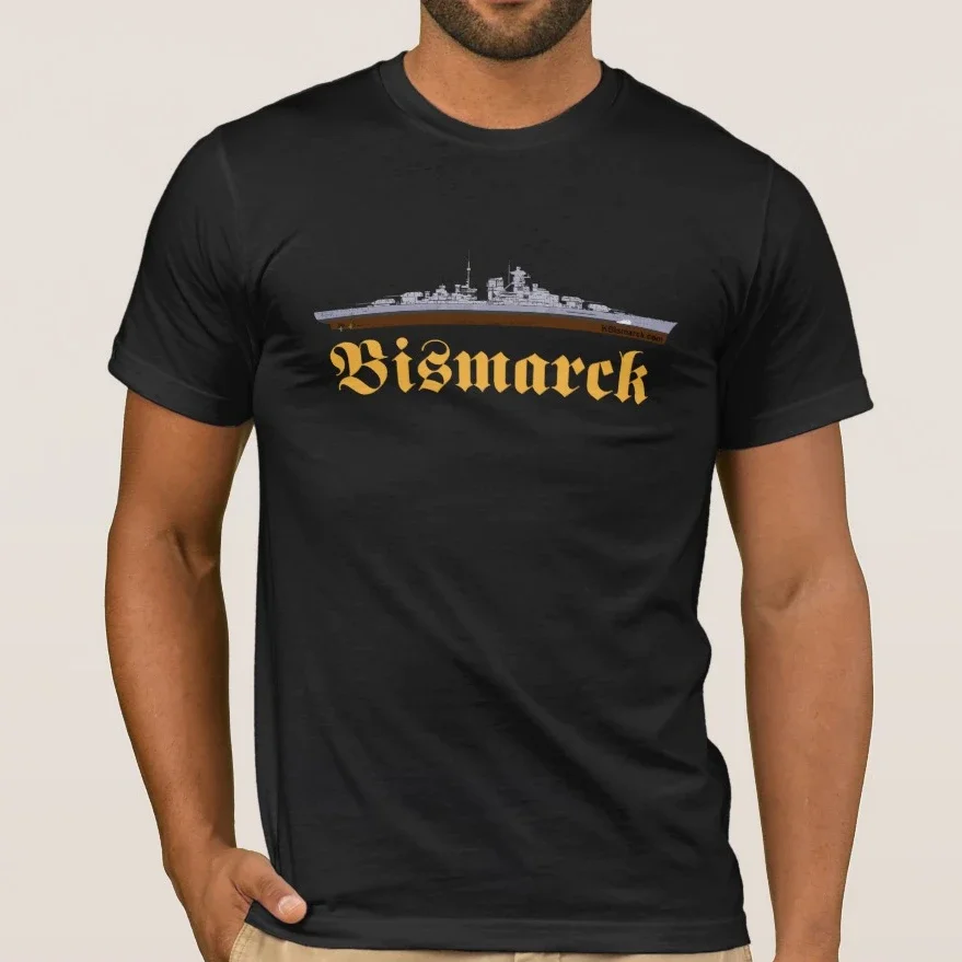 The Battleship Bismarck Schlachtschiff Bismarck T-Shirt. Summer Cotton Short Sleeve O-Neck Mens T Shirt New S-3XL