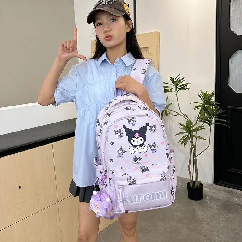 Sanrio backpack new student school bag cartoon Hello kitty kuromi large capacity backpack waterproof outdoor travel storage bag