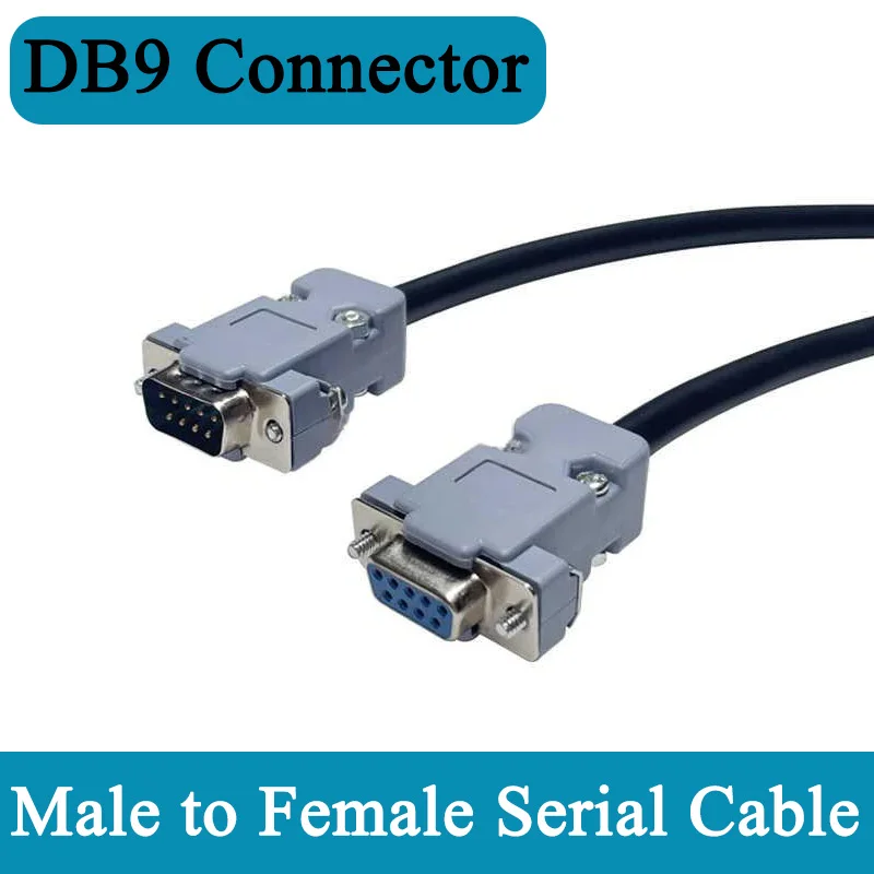 RS232 DB9 Serial Port Cable 9Pin Shielded Wire Male to Female to Female Connector Cable Male to Female COM Port Extension Line