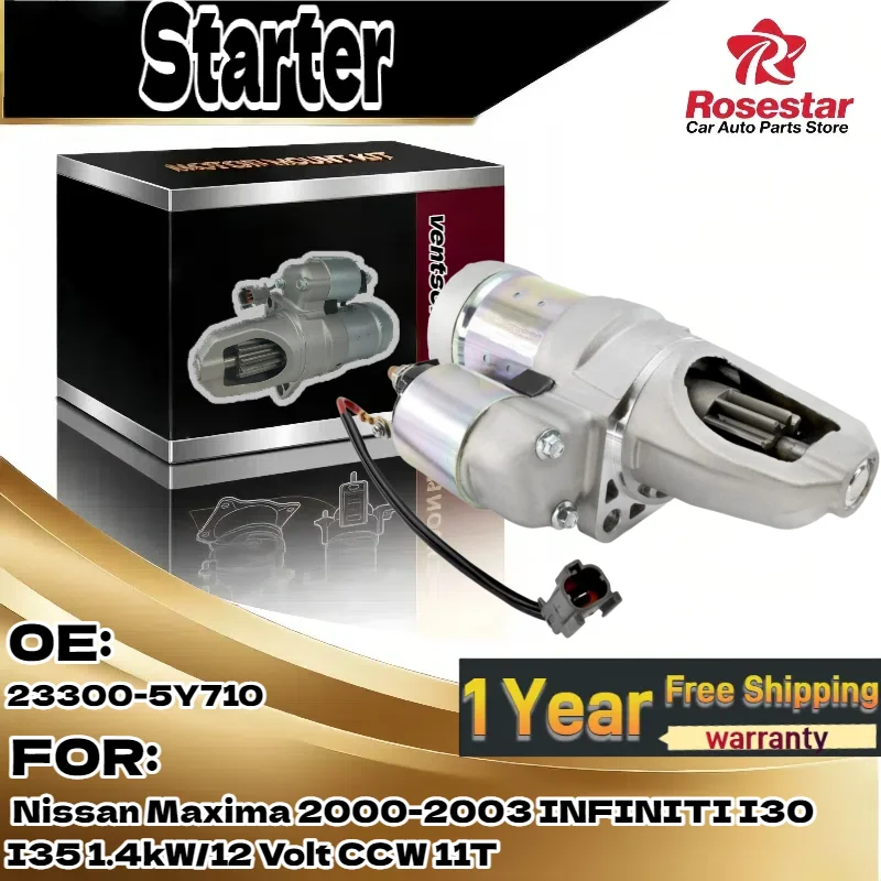 

For Nissan Maxima 2000-2003, For INFINITI I30/I35 | Starter Motor | 1.4kW 12V CCW 11T | OE 23300-5Y710