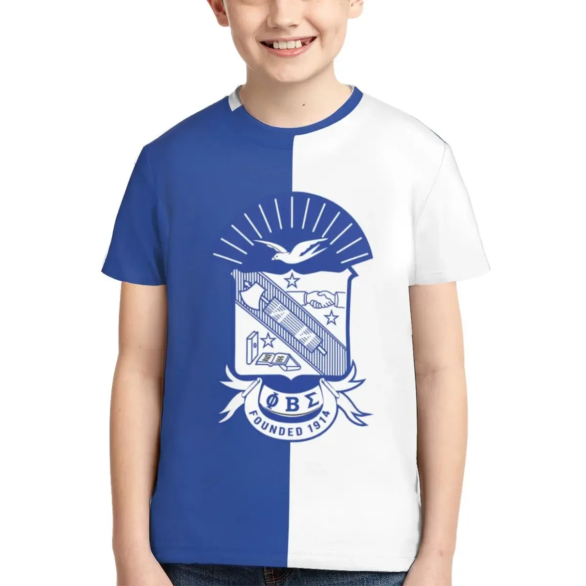 Phi Beta Sigma PBS Fraternity T Shirt - Short Sleeve Crew Neck Soft Fitted Tee Shirts for Teen Girl & Boy