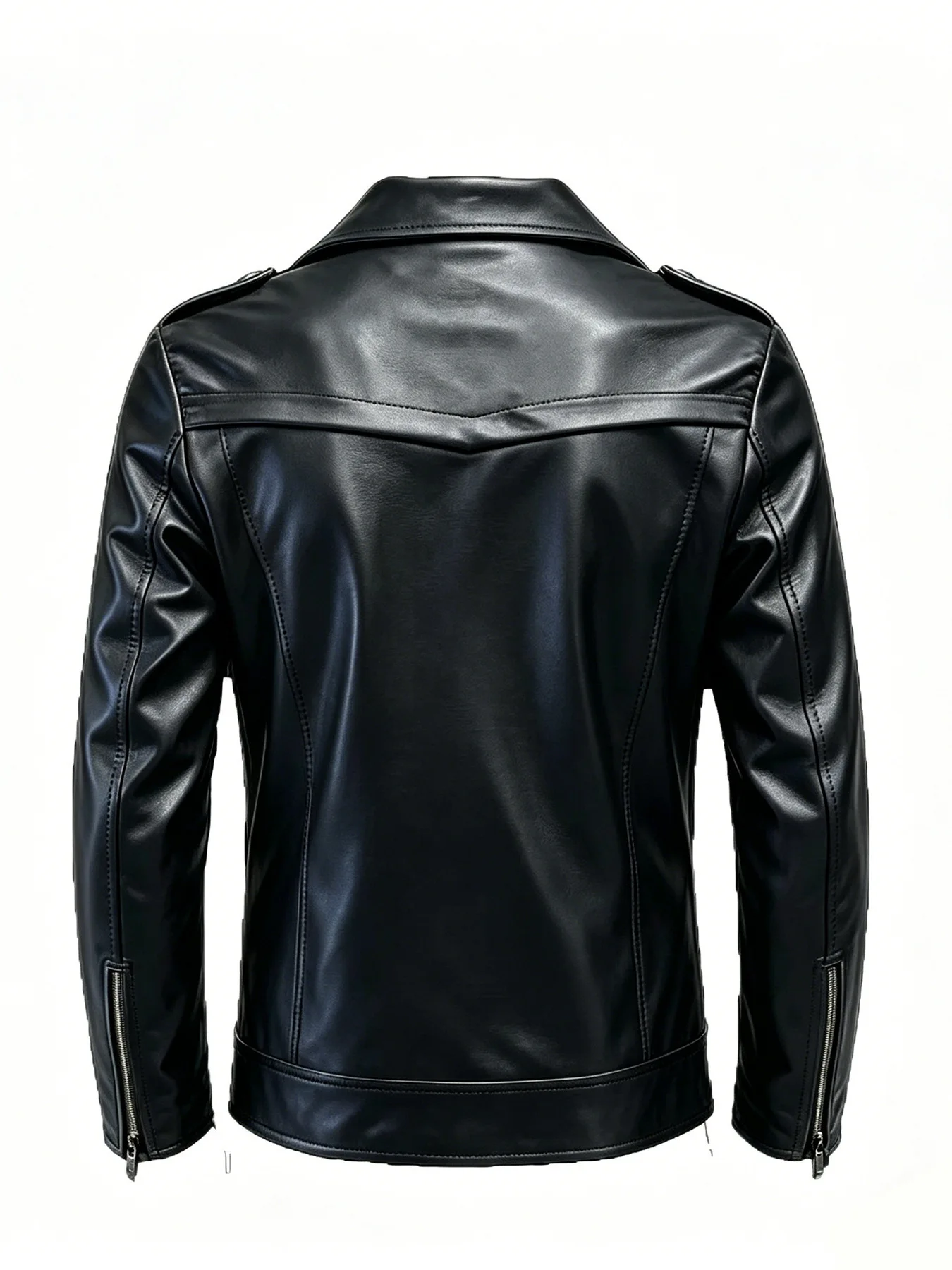 Casual Men's Jacket Zipper Slim Fit Large Size PU Leather Coat Fashionable Urban Style Spring Autumn Wear For Adults view 3