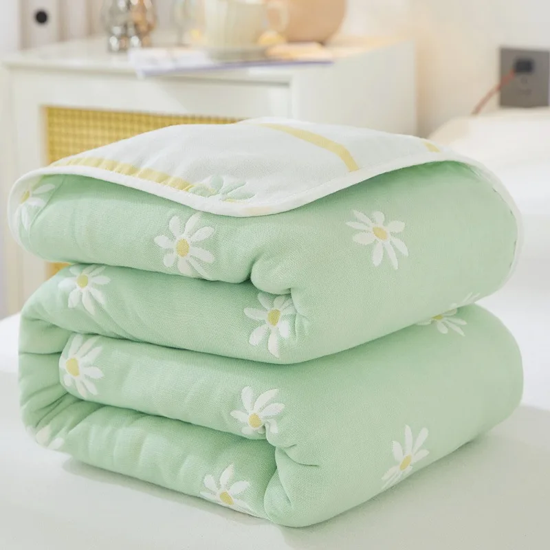 Pure Cotton 6-layer Yarn High Quality Towelling Blanket  Summer Children\'s Baby Blanket Single Double Air Conditioning Blankets