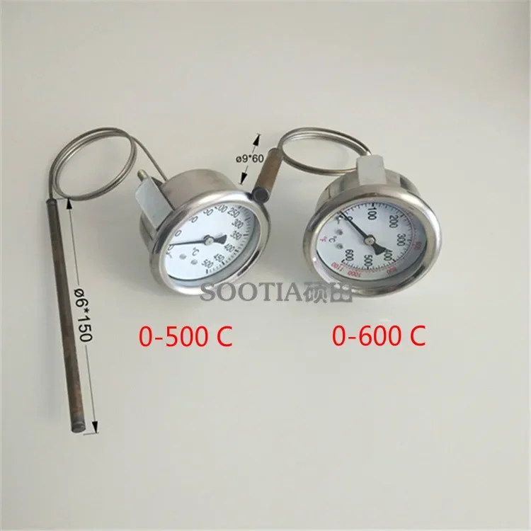 Pizza stove stainless steel thermometer, pointer type temperature display, metal plate thermometer. High temperature resistance.