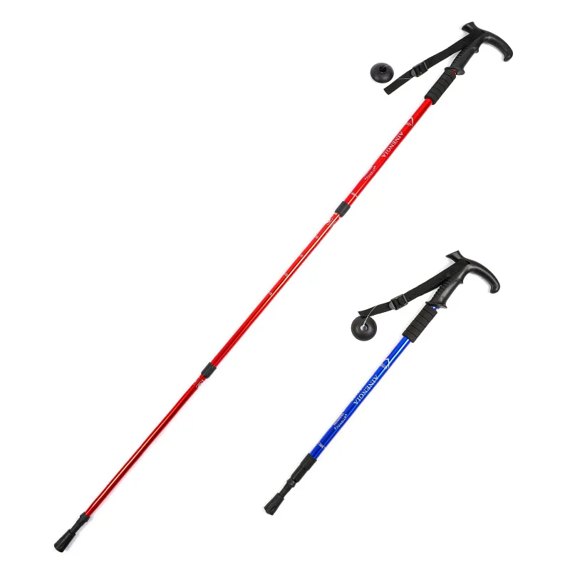 الرياضة في الهواء الطلق أقطاب المشي لمسافات طويلة تلسكوبي للطي قصب المشي لمسافات طويلة تسلق عصا للمشي عصا للمشي المعدات في الهواء الطلق